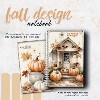 Personalised Fall Design Spiral Notebook