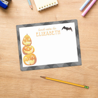 Personalised Fall Happy Pumpkins Kids Lunch Post-it Notes