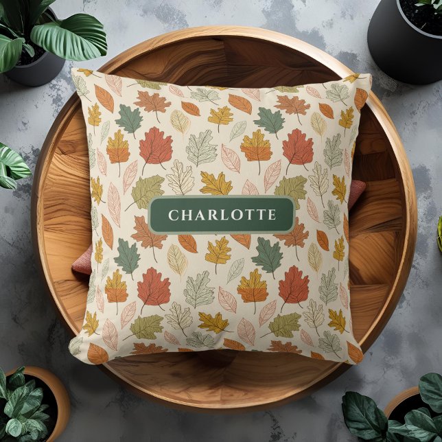 Personalised Fall Leaf Name Pillow (Creator Uploaded)