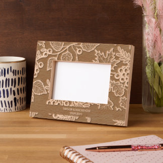 Personalised Fall Leaf Patterned Etched Frames