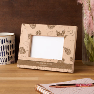 Personalised Fall Leaf Patterned Etched Frames