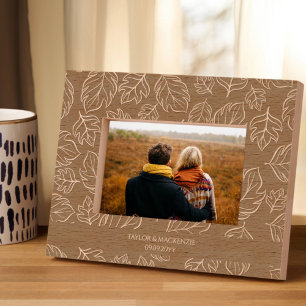 Personalised Fall Leaf Patterned  Etched Frames