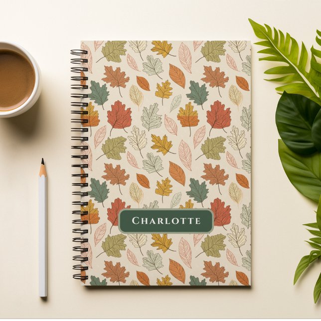 Personalised Fall Leaves – Cosy Autumn Custom Name Notebook (Creator Uploaded)