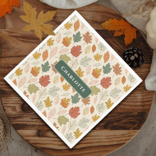 Personalised Fall Leaves – Cosy Autumn Party  Napkin
