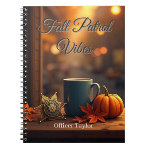 Personalised Fall Patrol Vibes Autumn Police Notebook