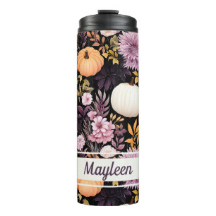 Personalised Fall Pattern Thermal Tumbler