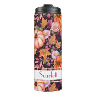 Personalised Fall Pattern Thermal Tumbler