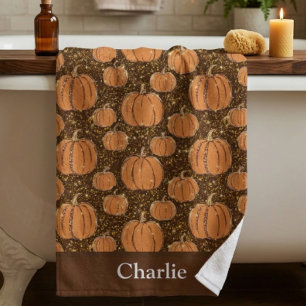 Personalised Fall Pumpkin Bath Towel