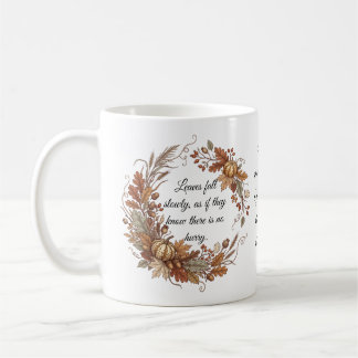 Personalised Fall Quotes Mug, Watercolor Leaf and Coffee Mug