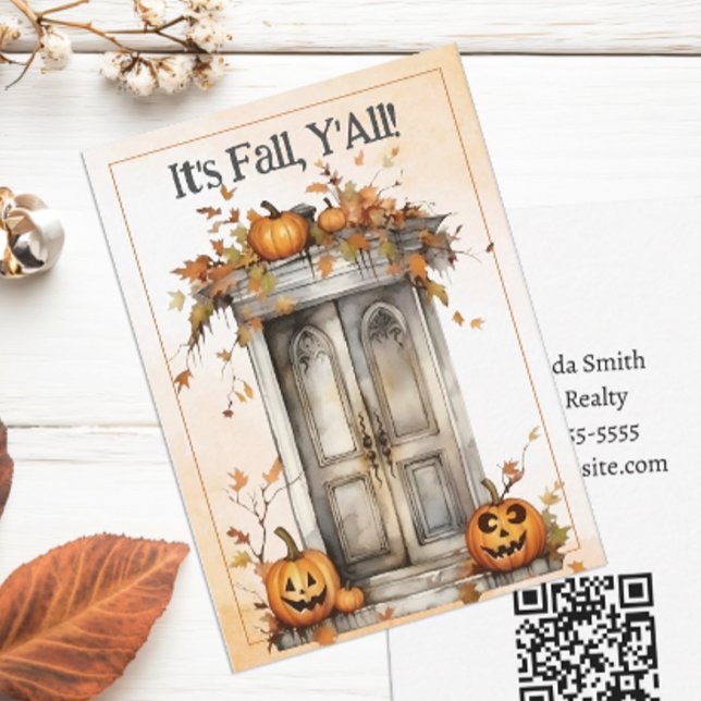 Personalised Fall Real Estate Pop By Card (It's Fall Y'all personalized pop by notecard for Real Estate.)