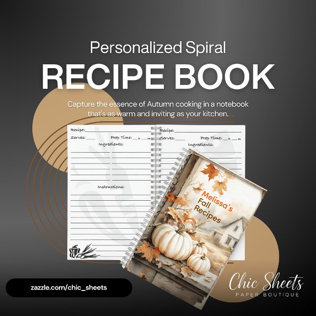 Personalised Fall Recipes Spiral Notebook (Creator Uploaded)