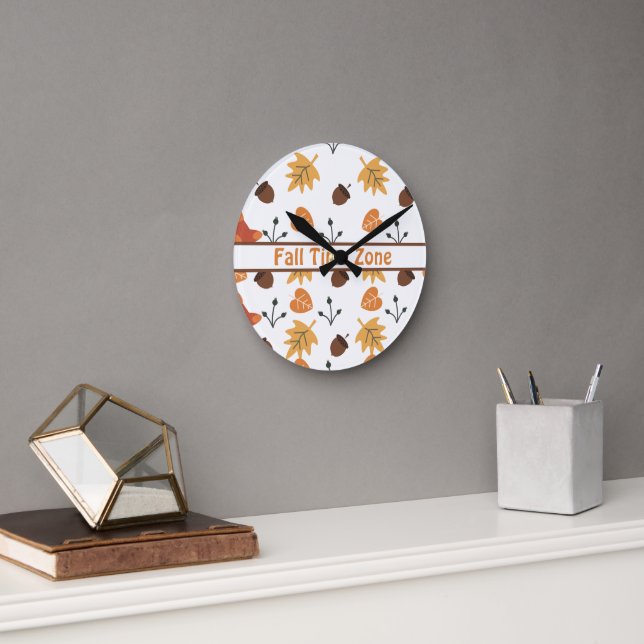 Personalised Fall Round Wall Clock (Office)