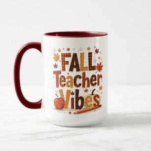Personalised Fall Teacher Vibes Mug