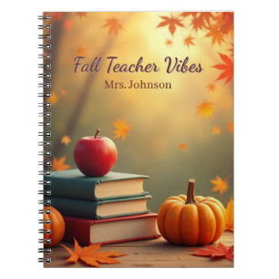 Personalised Fall Teacher Vibes Notebook