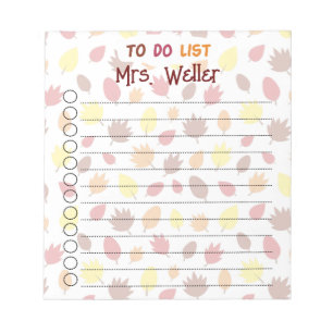 Personalised Fall-themed to-do list leaves Notepad