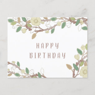 Personalised Fall Tree Branch Happy Birthday Postc Postcard