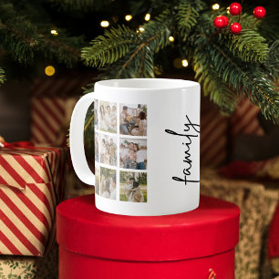 Personalised Family 10 Photo Collage Modern Coffee Mug