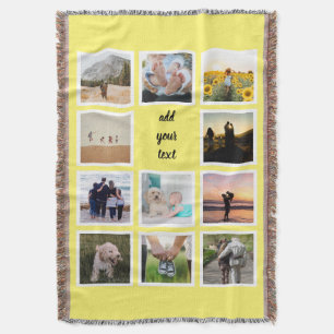Personalised Family 11 Photo Custom Collage Throw Blanket