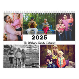 Personalised Family 17 Photo Collage Template 2025 Calendar