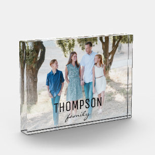 Personalised Family 1 Photo Family name overlay Block