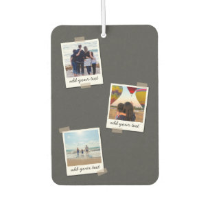 Personalised Family 3 Photo Custom Collage Car Air Freshener