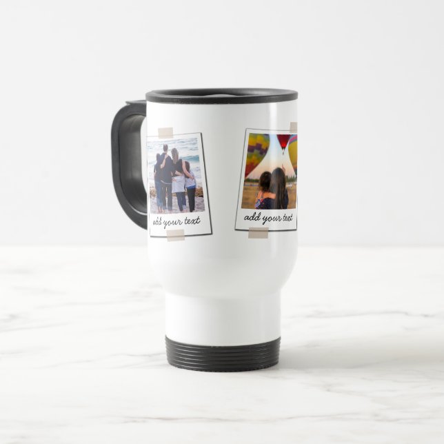 Personalised Family 3 Photo Custom Collage Travel Mug (Front Left)