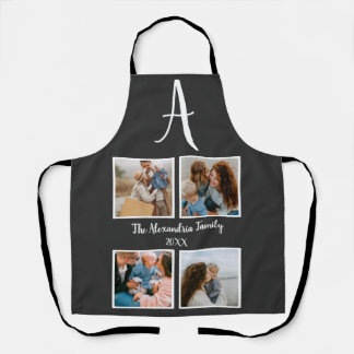 Personalised family 4 photo collage template apron