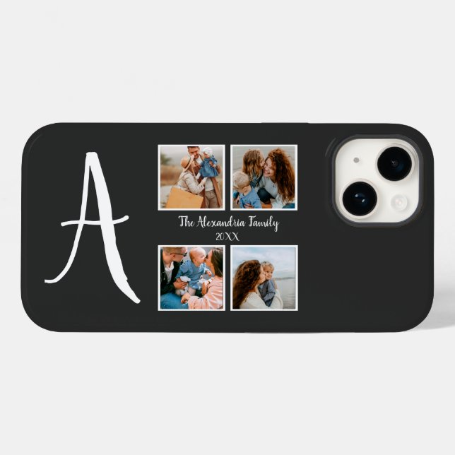 Personalised family 4 photo collage template Case-Mate iPhone case (Back (Horizontal))