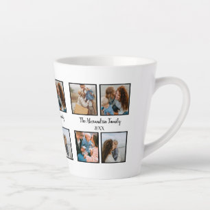 Personalised family 4 photo collage template latte mug