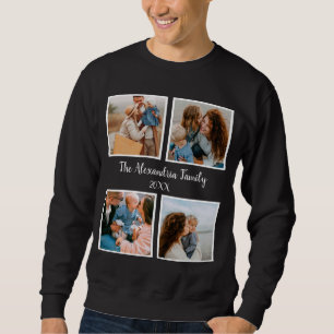 Personalised family 4 photo collage template sweatshirt