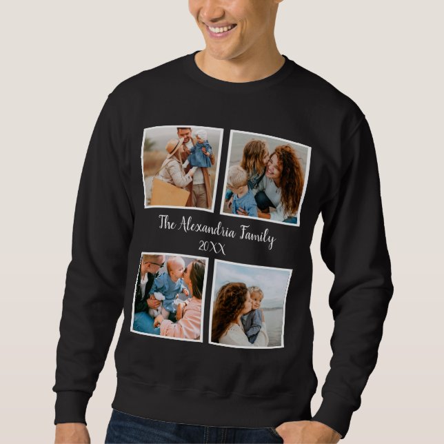 Personalised family 4 photo collage template sweatshirt (Front)