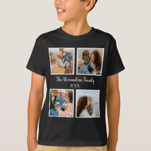 Personalised family 4 photo collage template T-Shirt