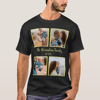 Personalised family 4 photo collage template T-Shirt