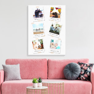 Personalised Family 6 Photo Custom Collage Canvas Print