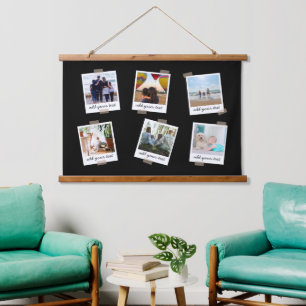 Personalised Family 6 Photo Custom Collage  Hanging Tapestry