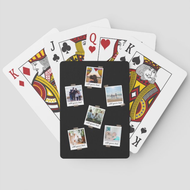 Personalised Family 6 Photo Custom Collage Playing Cards (Back)