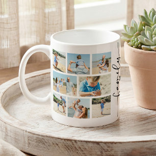 Personalised Family 8 Photo Collage Elegant Coffee Mug