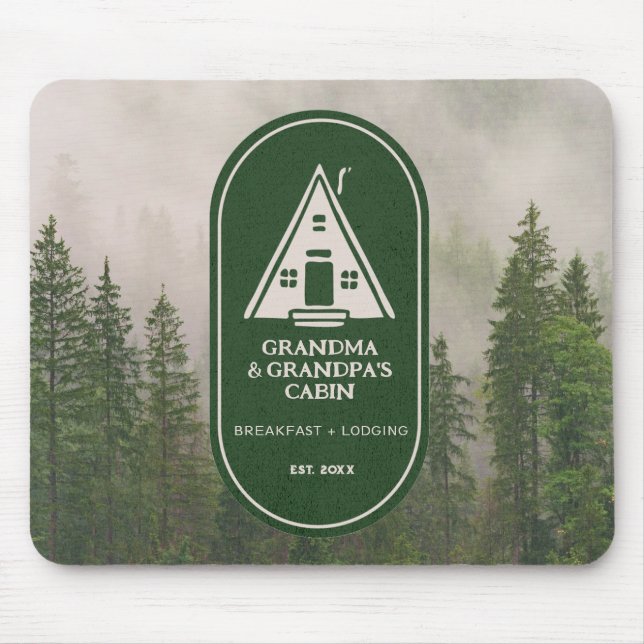 Personalised Family A Frame A-frame Cabin Mouse Pad (Front)