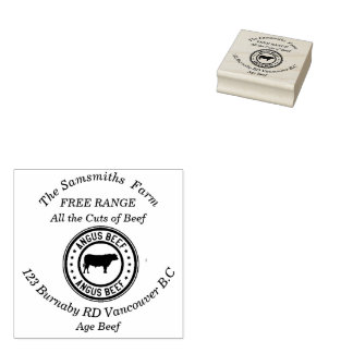 Personalised Family Business Angus Beef Farm Rubber Stamp
