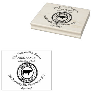 Personalised Family Business Angus Beef Farm Rubber Stamp