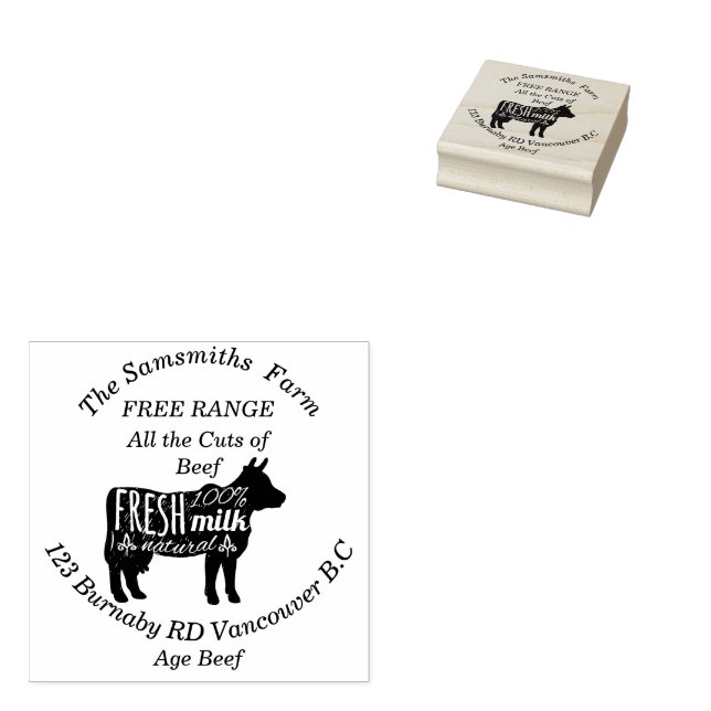 Personalised Family Business Beef Farm  Rubber Stamp (Stamped)