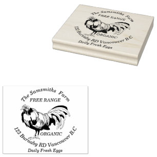 Personalised Family Business Chicken Egg Farm 4x5' Rubber Stamp