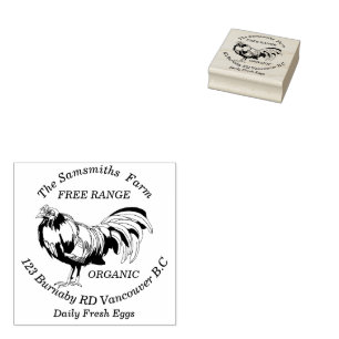 Personalised Family Business Chicken Egg Farm Rubber Stamp