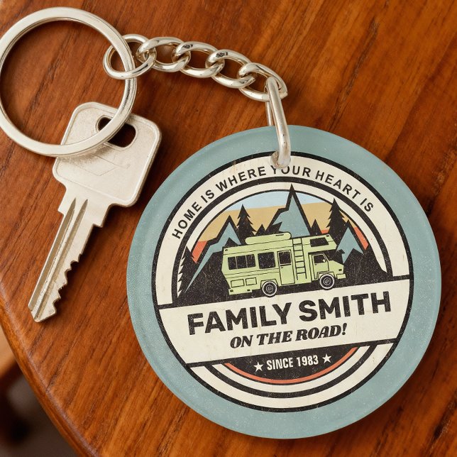Personalised Family Caravan Adventures Key Ring (This is the ultimate key chain as you explore the great outdoors.)