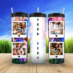 Personalised Family Cat Photo Collage Thermal Tumbler