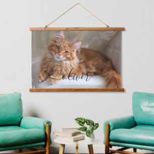 Personalised Family Cat Photo Custom Hanging Tapestry