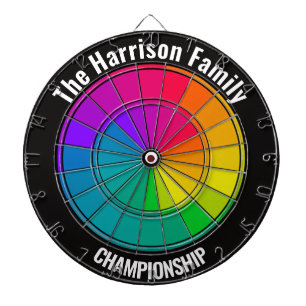 Personalised Family Championship Colour Wheel Dartboard