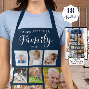 Personalised FAMILY CHEF 18 Photo Collage Blue Apron
