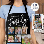 Personalised FAMILY CHEF 19 Photo Collage Custom Apron<br><div class="desc">Create a custom colour photo apron utilising this easy-to-upload photo collage template with 19 pictures in various shapes and sizes and personalised with a name and FAMILY CHEF in a modern calligraphy script typography. Choose your text and background colours (shown in white on black) in EDIT and strap colour on...</div>