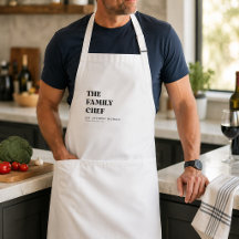Personalised Family Chef Minimalist Custom Name